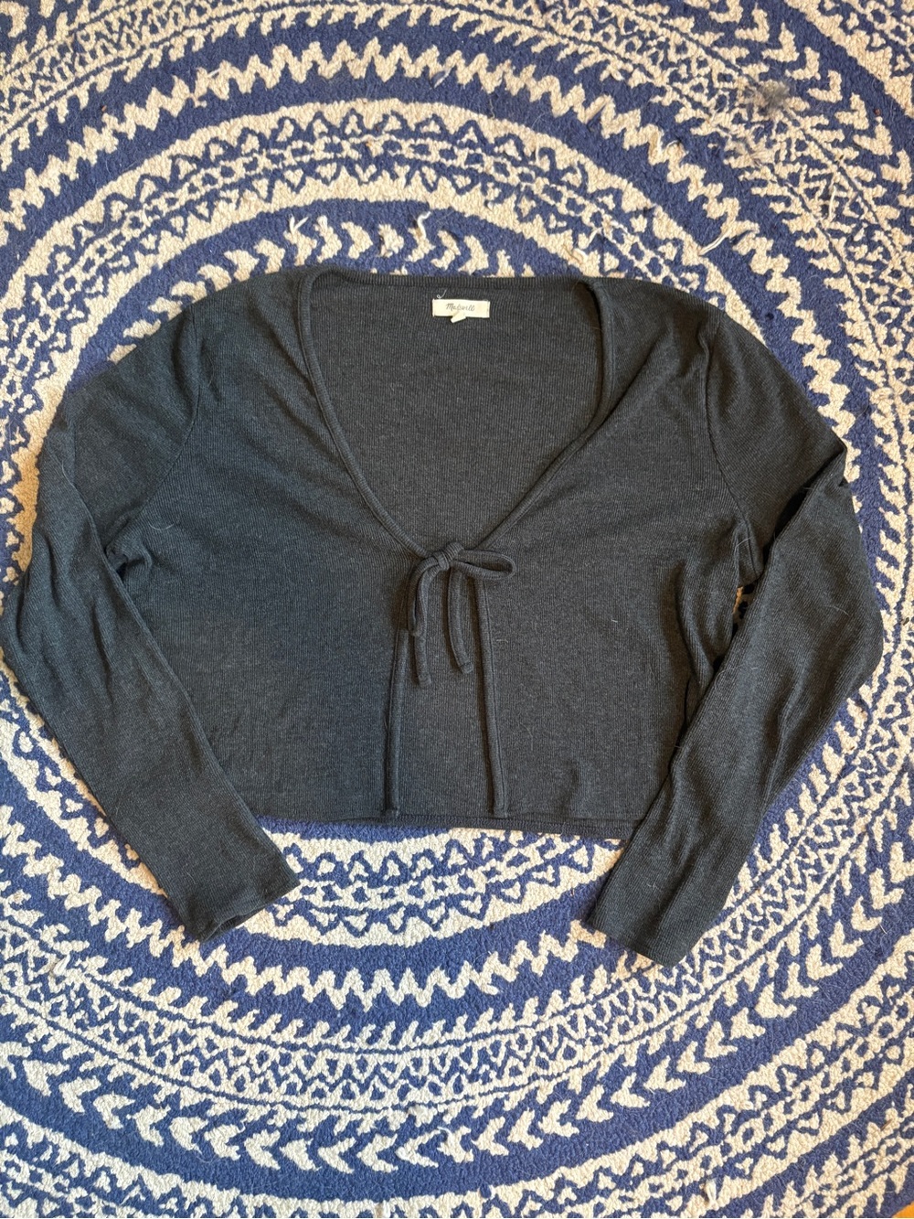 Madewell Black Tie-Front Sweater